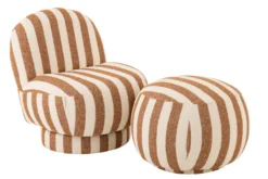 Fauteuil Loungestoel zand/wit