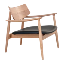 Fauteuil Oliver hout met kunstleren zitting Naturel