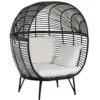 Fauteuil Ovaal staal zwart/wit