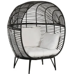 Fauteuil Ovaal staal zwart/wit