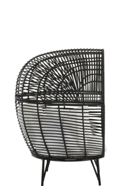 Fauteuil Ovaal staal zwart/wit