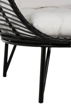 Fauteuil Ovaal staal zwart/wit