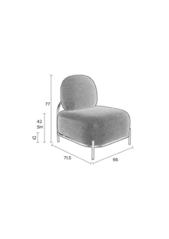 Fauteuil Polly teddy wit