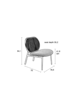 Fauteuil Spike Naturel/Roze