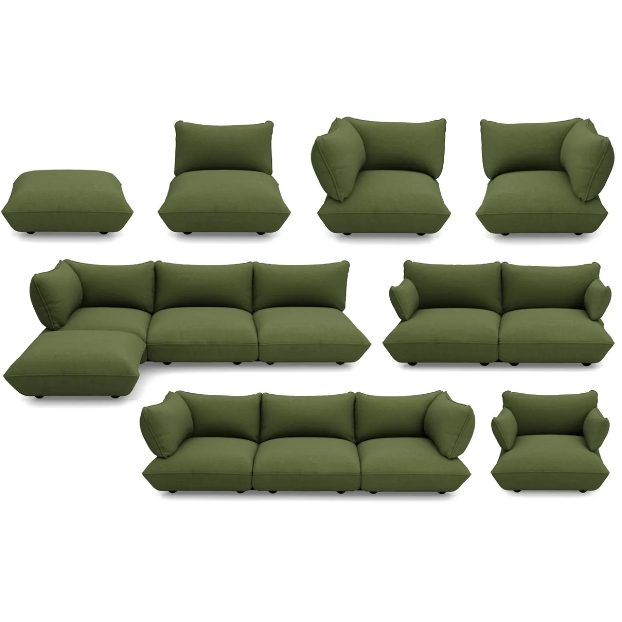 Fauteuil Sumo loveseat boucle recycled leaf green