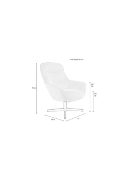 Fauteuil Yuki Yuki gebroken wit