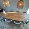 Firma Hout & Staal Eettafel Leaf | Mikado frame | Matte lak Eettafel Leaf | 220*100 cm | Rechte rand | Matte lak