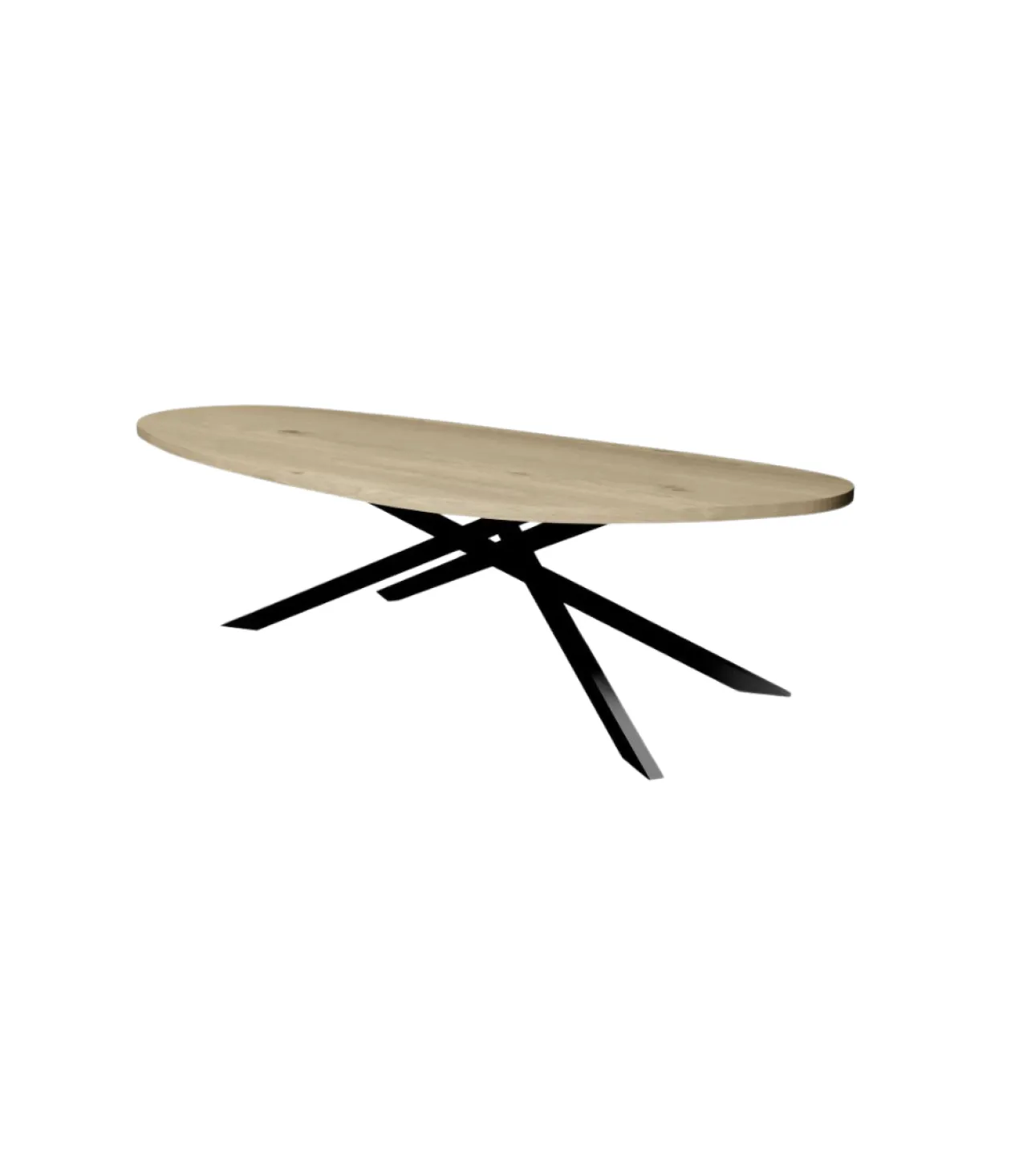 Firma Hout & Staal Eettafel Leaf | Mikado frame | Matte lak Eettafel Leaf | 220*100 cm | Swissline | Matte lak
