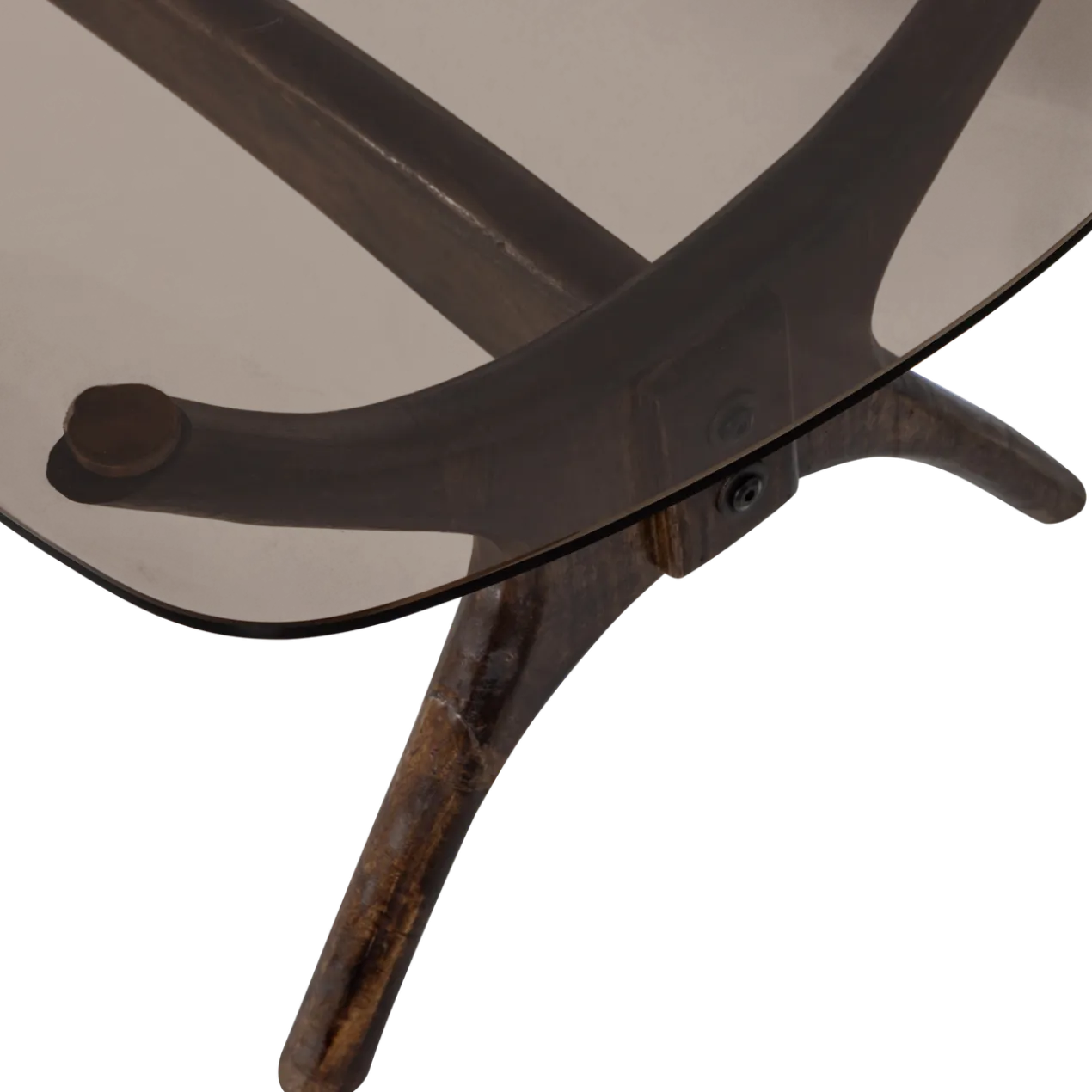 Flash salontafel mangohout/glas walnoot