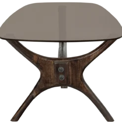 Flash salontafel mangohout/glas walnoot