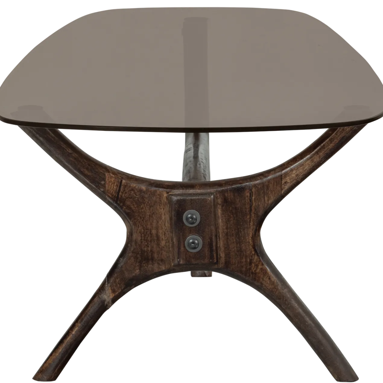 Flash salontafel mangohout/glas walnoot