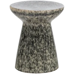 Fleck bijzettafel 43xo35 cm keramiek donkergrijs melange