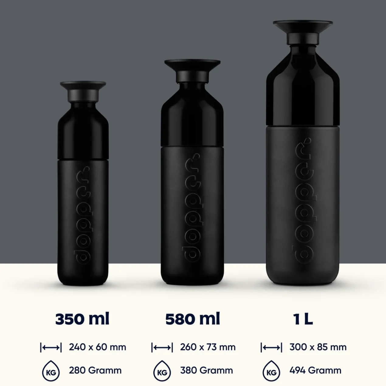 FLes Dopper Insulated 1L blazing black