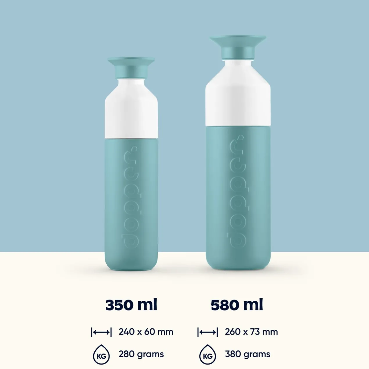 Fles Dopper Insulated 350 ml bottlenose blue