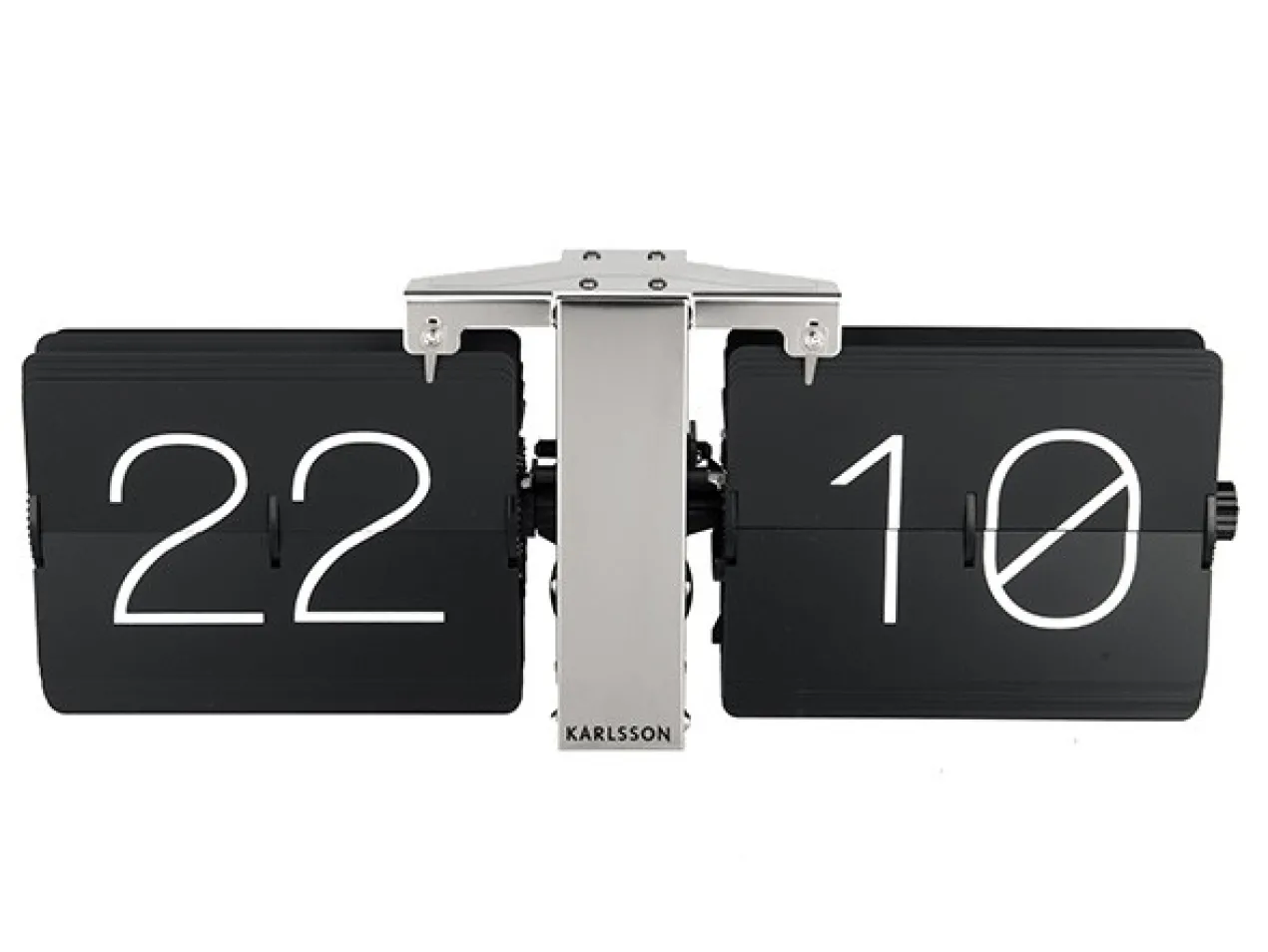 Flip clock No Case black, chrome stand