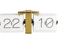 Flip clock No Case white, brass stand
