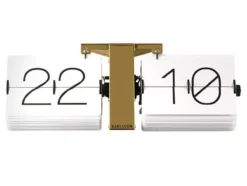 Flip clock No Case white, brass stand