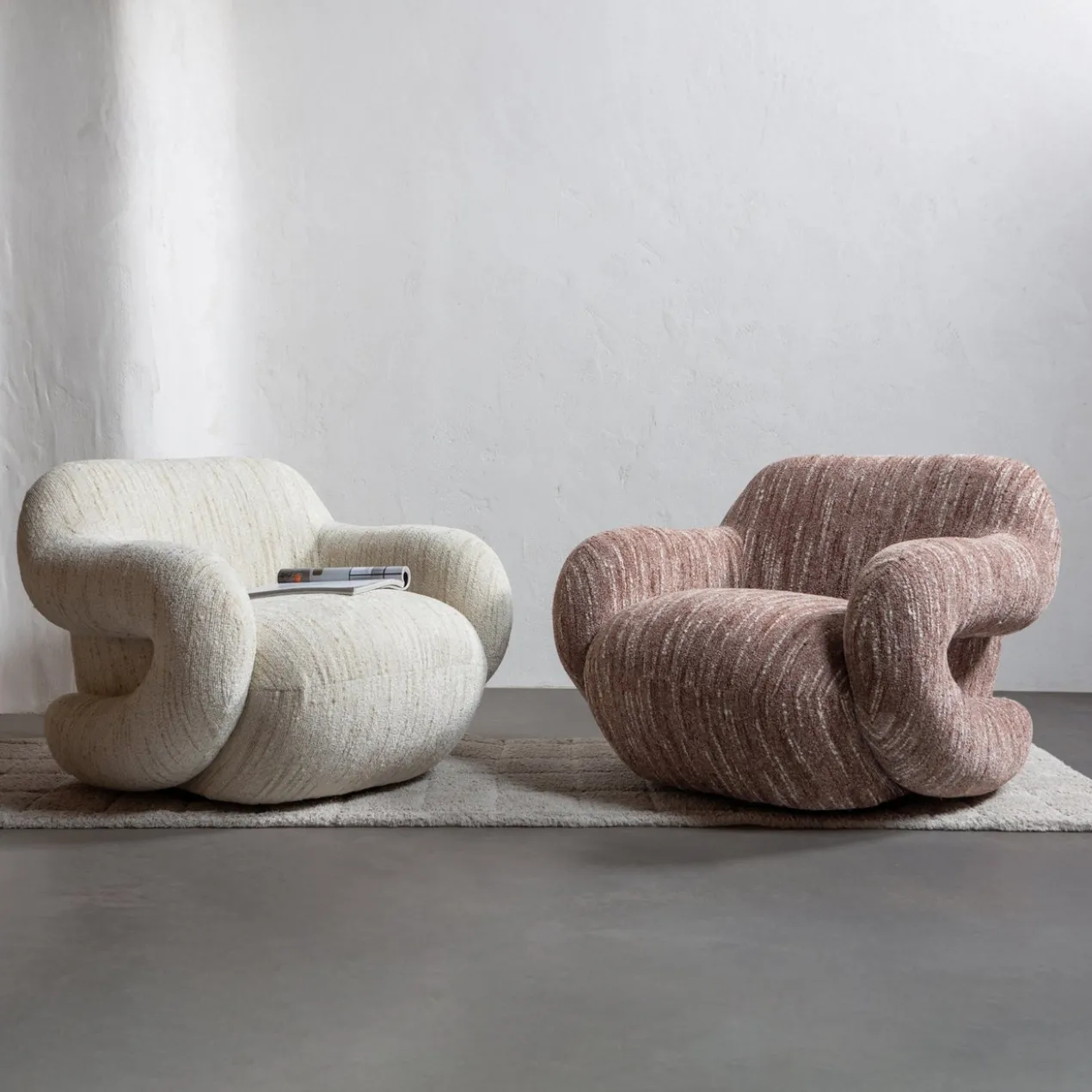 Folke fauteuil chenille naturel melange