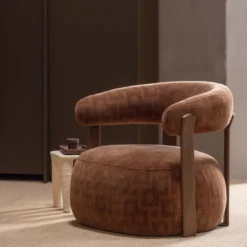 Foon fauteuil 3d structuurstof bruin [fsc]