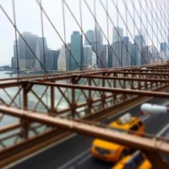 Foto op plexiglas Brooklyn Bridge 120x120 cm