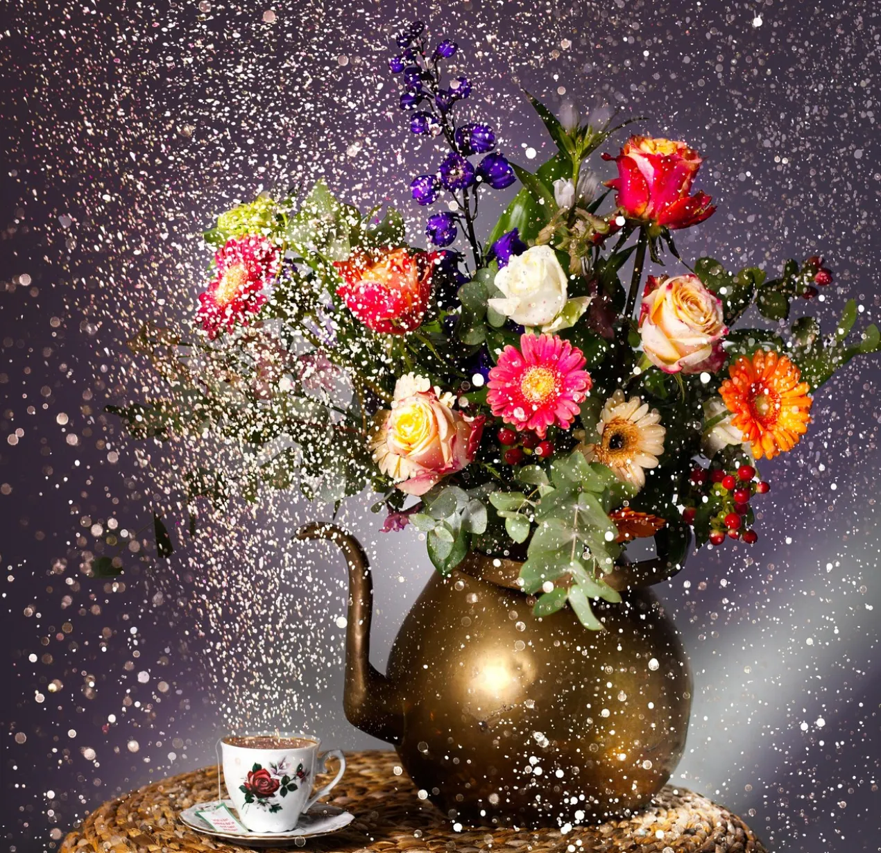Foto op plexiglas Magic Tea Time 74 x 74 cm