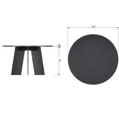 Fries eettafel o129 cm eiken blacknight [fsc]
