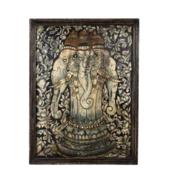 Ganesha - Antiek Teak Wandpaneel 122x90cm
