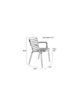 Garden armchair vondel clay