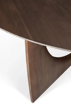 Geometric eettafel rond - teak bruin - 150