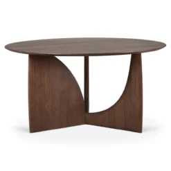 Geometric eettafel rond - teak bruin - 150