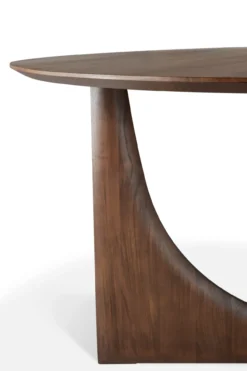 Geometric eettafel rond - teak bruin - 150