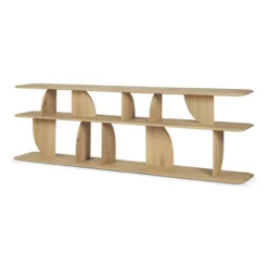 Geometric zitbank console - eiken geolied - 210x35xh67