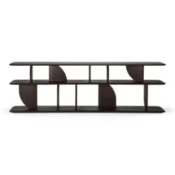 Geometric zitbank console - teak donkerbruin - 210x35xh67