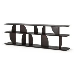 Geometric zitbank console - teak donkerbruin - 210x35xh67