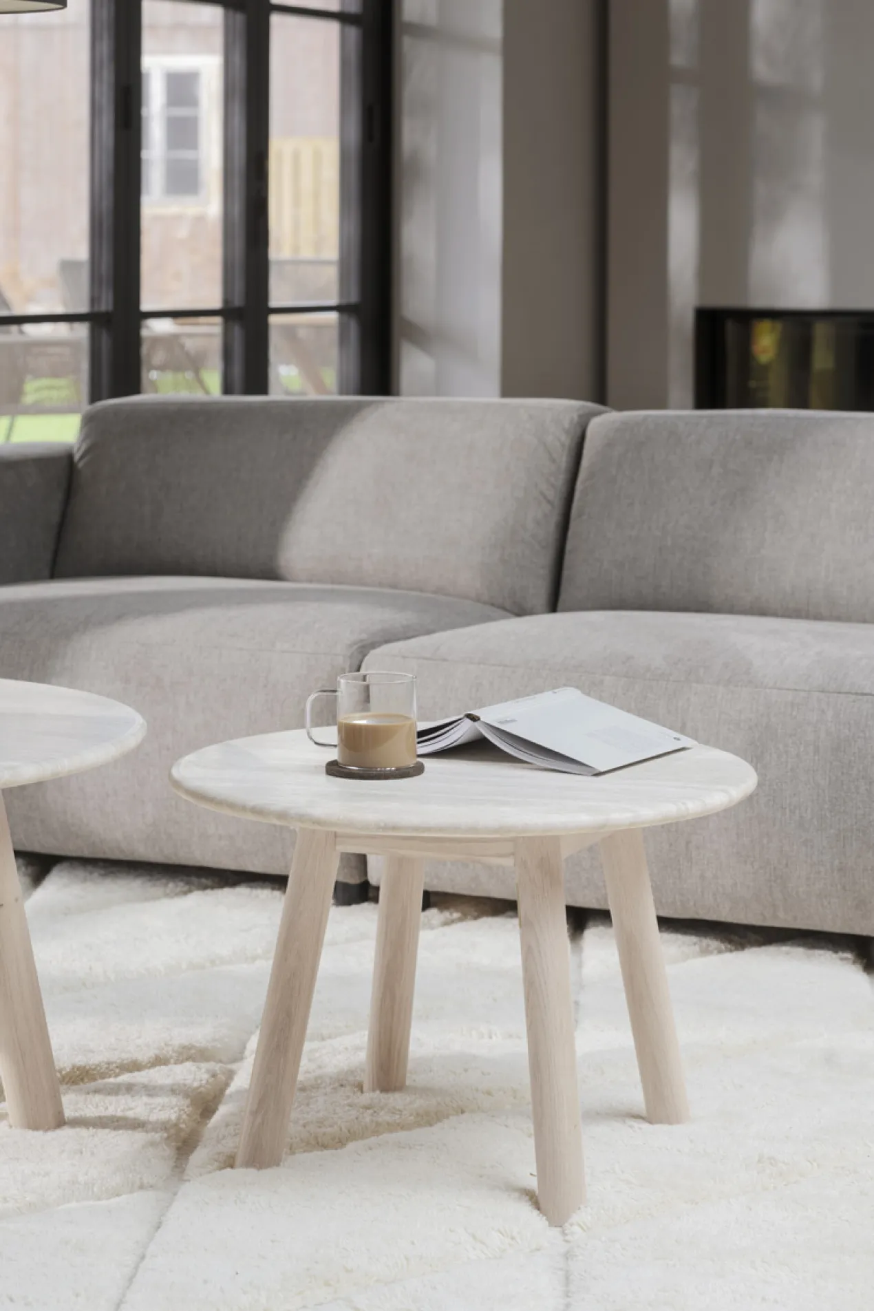 Gestoffeerde 4-zitsbank Willard Lichtbeige