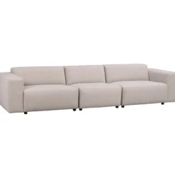 Gestoffeerde 4-zitsbank Willard Lichtbeige