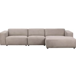 Gestoffeerde 4-zits hoekbank Willard Beige - Hoek rechts