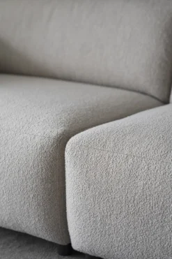 Gestoffeerde 3-zits hoekbank Willard - 234 cm Lichtbeige - links