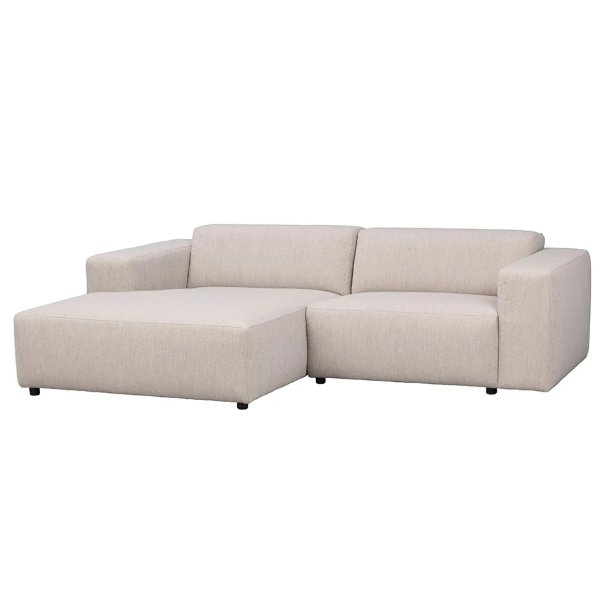Gestoffeerde 3-zits hoekbank Willard - 234 cm Lichtbeige - links