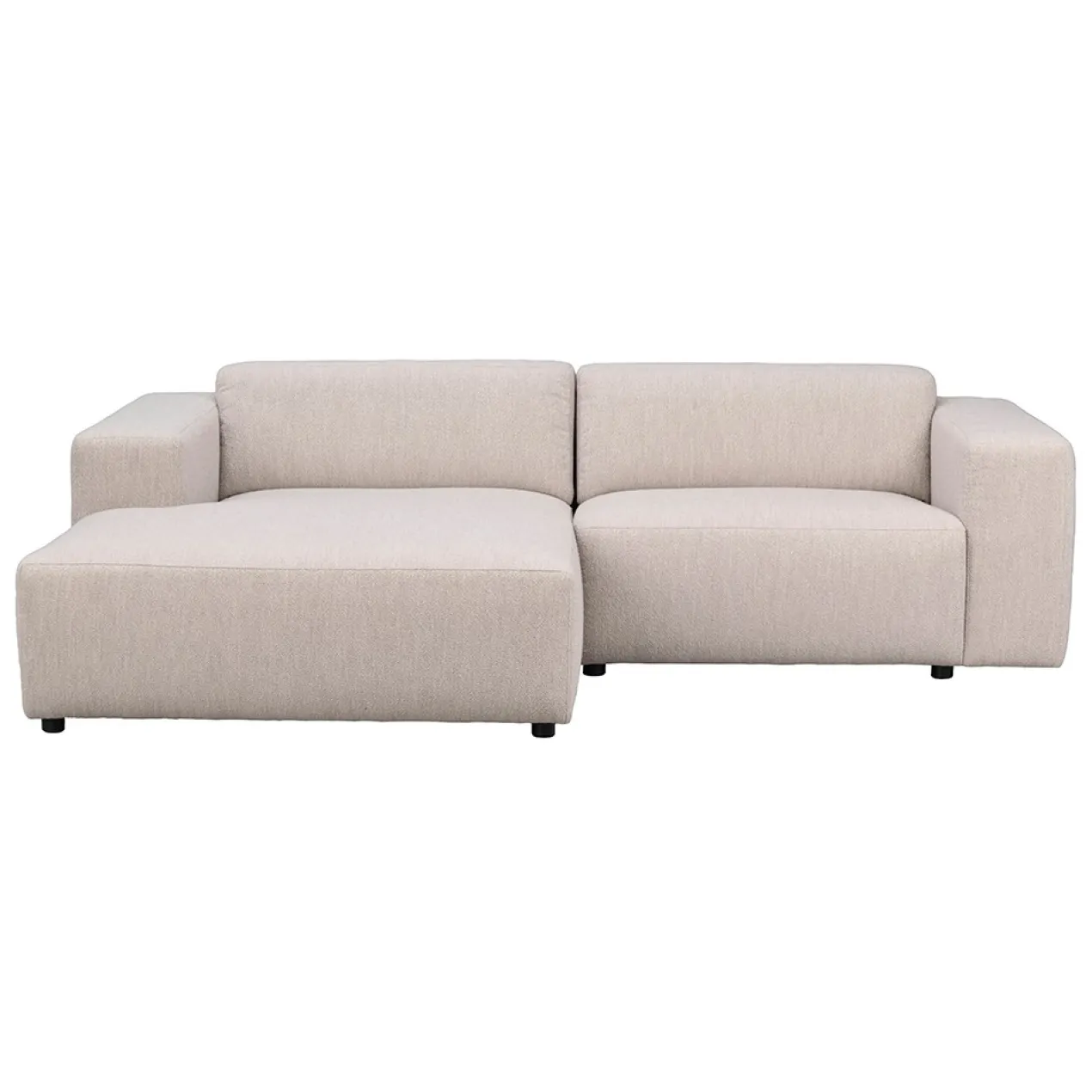 Gestoffeerde 3-zits hoekbank Willard - 234 cm Lichtbeige - links