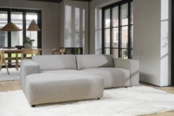 Gestoffeerde 3-zits hoekbank Willard - 234 cm Lichtbeige - rechts