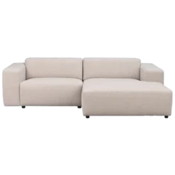 Gestoffeerde 3-zits hoekbank Willard - 234 cm Lichtbeige - rechts
