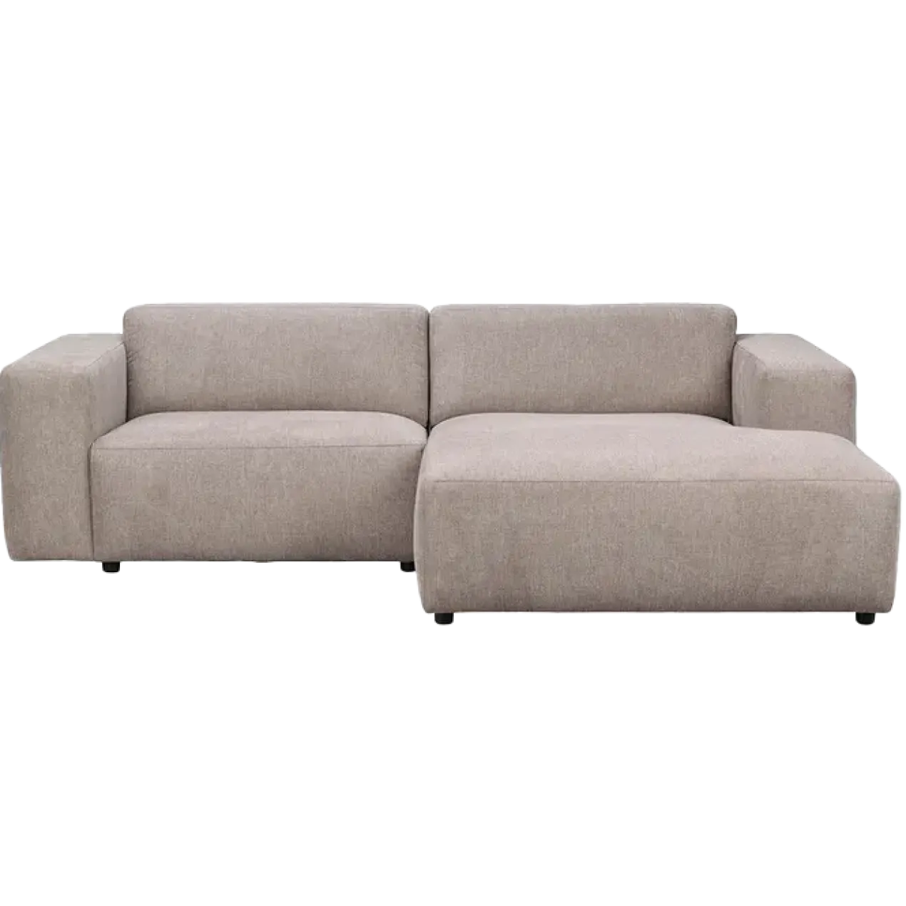 Gestoffeerde 3-zits hoekbank Willard - 234 cm Beige - rechts