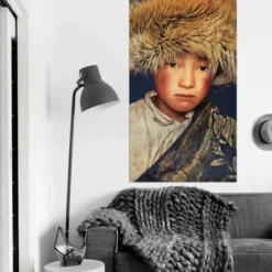 Geweven wandpaneel Tibetan Boy 80x120 cm