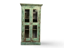 Glaskast 2 deur turquoise uniek