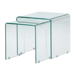 Glazen bijzettafels Cornelis transparant - set van 2