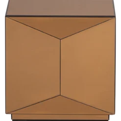 Glintz bijzettafel hout spiegelglas bruin [fsc]