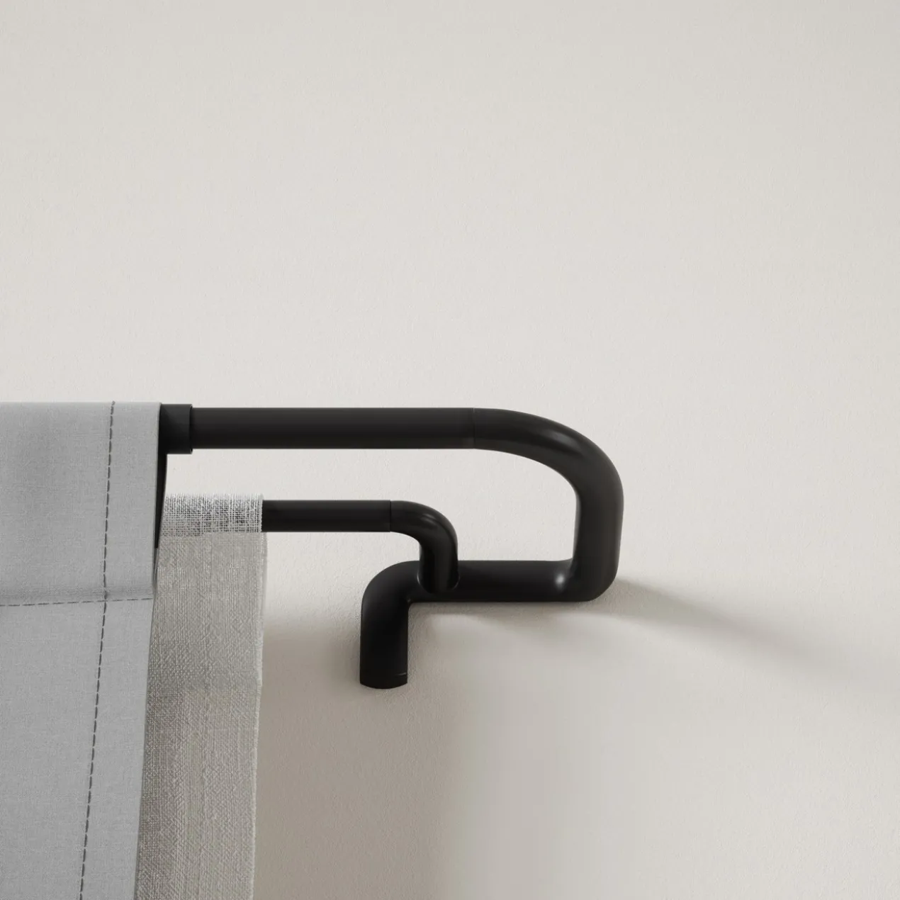 Gordijnroede Twilight Double zwart 76 tot 213 cm