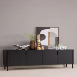 Gunnar dressoir 200 cm grenen matzwart [fsc]