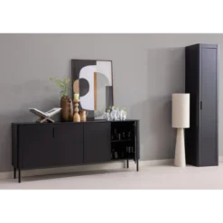Gunnar dressoir 200 cm grenen matzwart [fsc]